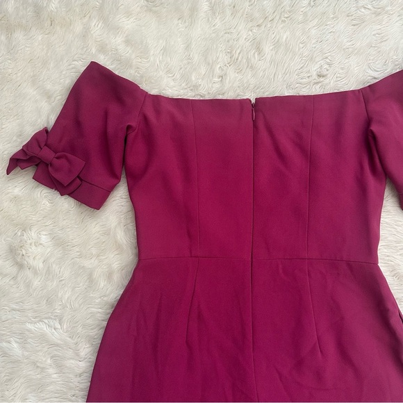 Gal Meets Glam Jumpsuit Meredith Crepe Off the Shoulder Wide Leg Petite Sz 6P - Picture 7 of 14